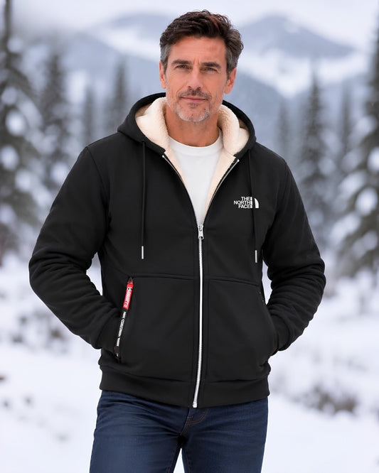 Contrast-Lined Hooded Jacket
