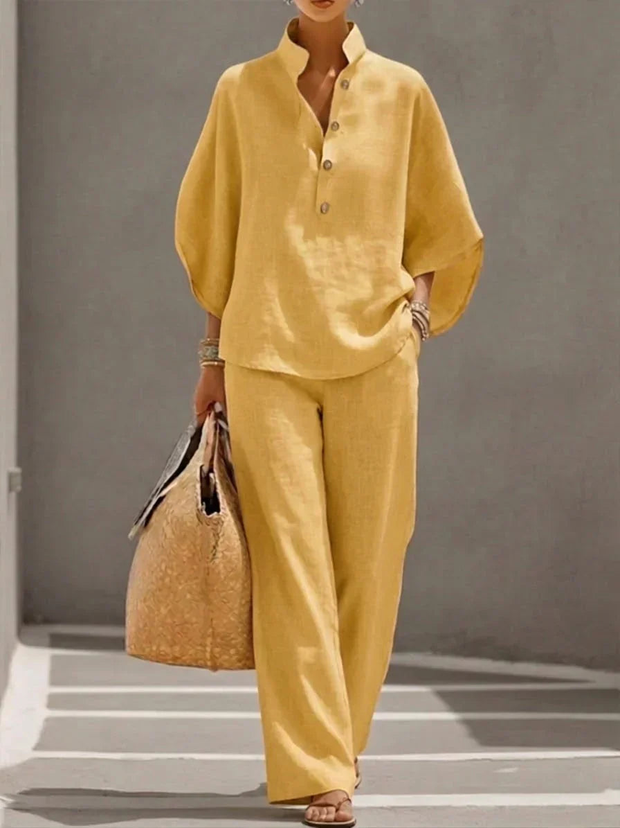 Maribel | Batwing Sleeve Wide-Leg Set