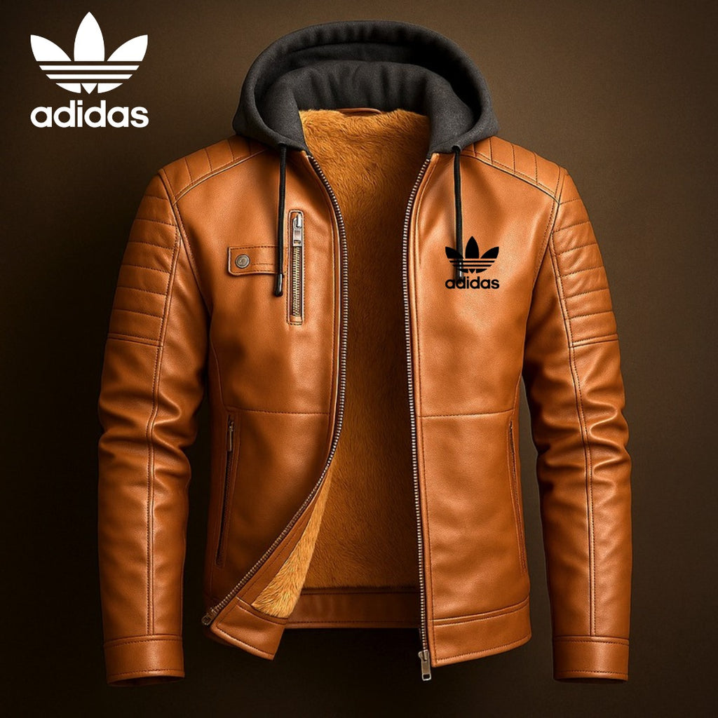 AD® Premium Leder Kapuzenjacke