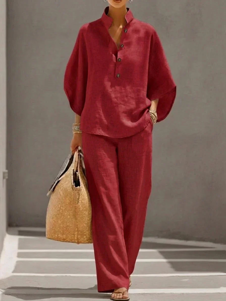 Maribel | Batwing Sleeve Wide-Leg Set