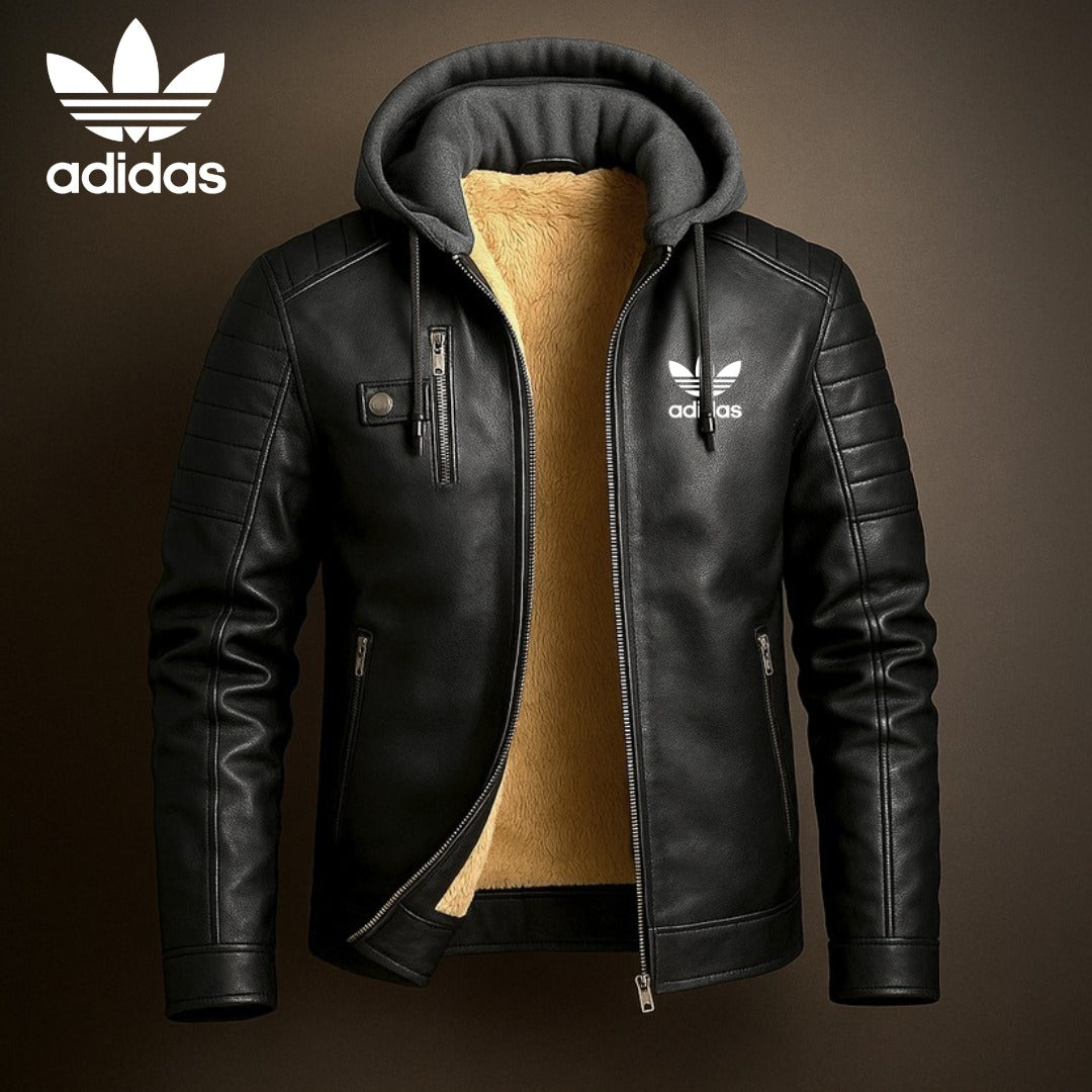 AD® Premium Leder Kapuzenjacke