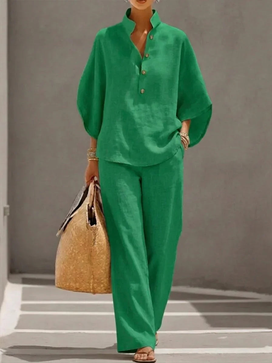 Maribel | Batwing Sleeve Wide-Leg Set