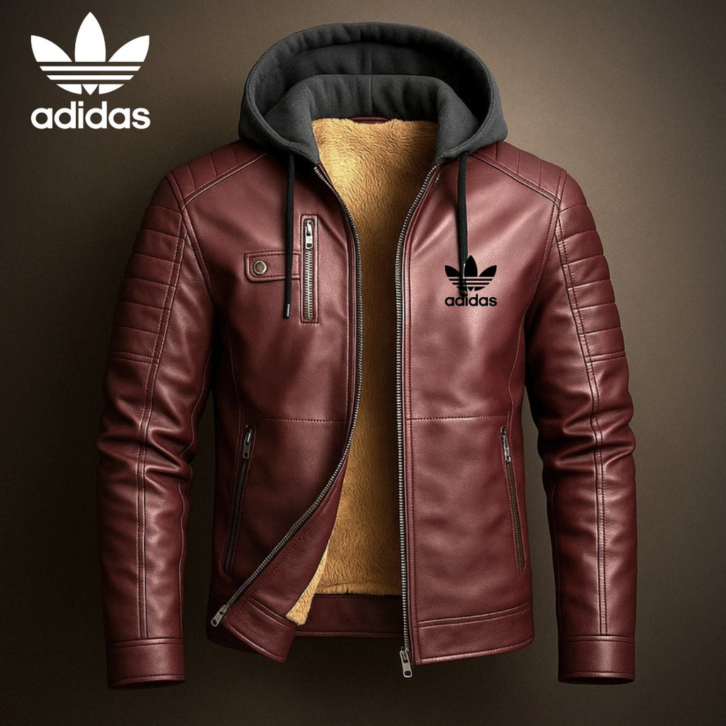 AD® Premium Leder Kapuzenjacke