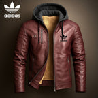 AD® Premium Leder Kapuzenjacke