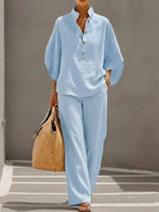 Maribel | Batwing Sleeve Wide-Leg Set