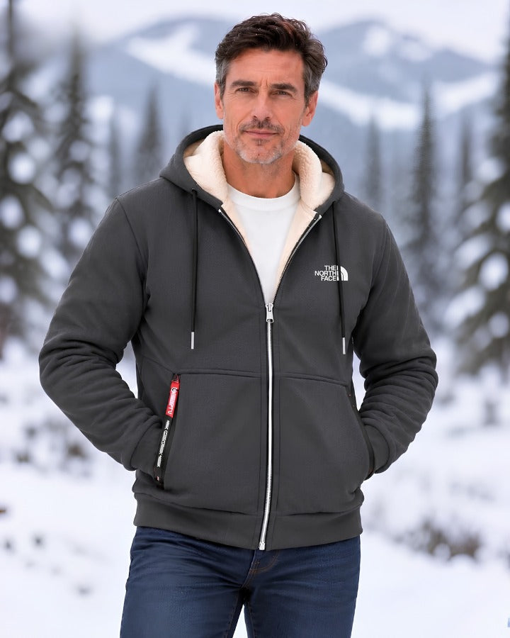Contrast-Lined Hooded Jacket