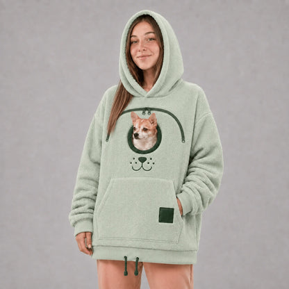 🐾 Cozy Pet Carrier Hoodie – Soft Fleece Cuddle Pouch Sweatshirt for Cats & Small Dogs