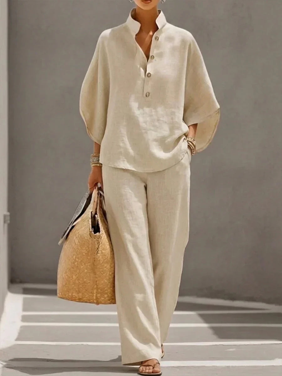 Maribel | Batwing Sleeve Wide-Leg Set