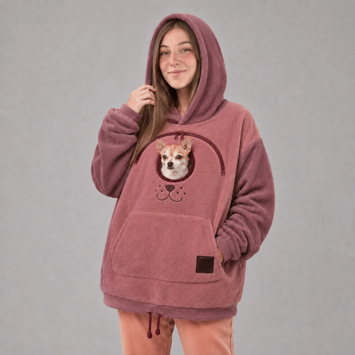 🐾 Cozy Pet Carrier Hoodie – Soft Fleece Cuddle Pouch Sweatshirt for Cats & Small Dogs