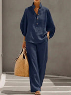 Maribel | Batwing Sleeve Wide-Leg Set