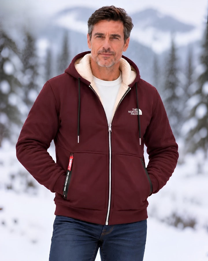 Contrast-Lined Hooded Jacket