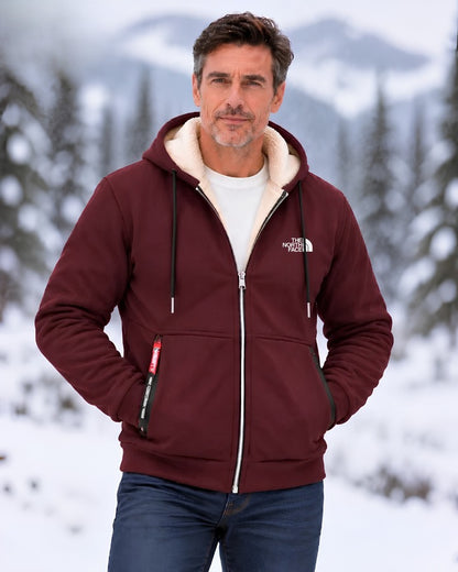 Contrast-Lined Hooded Jacket