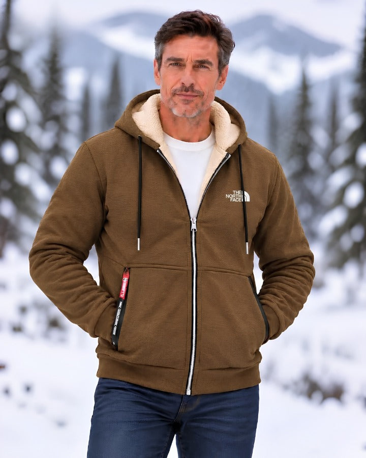 Contrast-Lined Hooded Jacket
