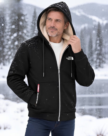 Contrast-Lined Hooded Jacket