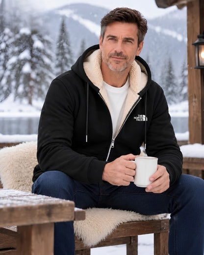 Contrast-Lined Hooded Jacket