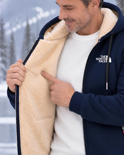 Contrast-Lined Hooded Jacket