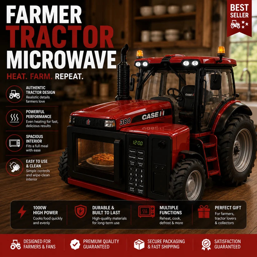 🚜Functional Tractor Microwave and Bread Maker | Real Cooking + Light & Sound Effects